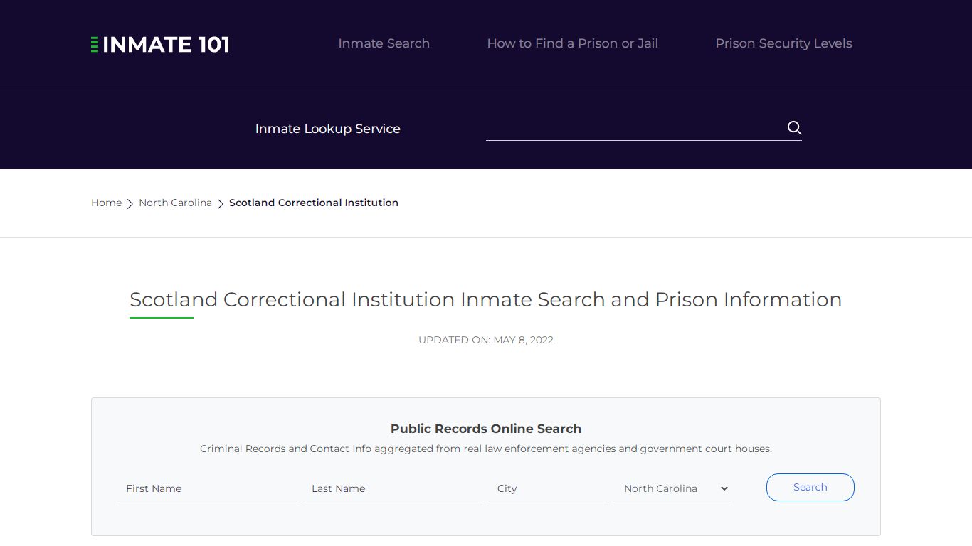 Scotland Correctional Institution Inmate Search ...