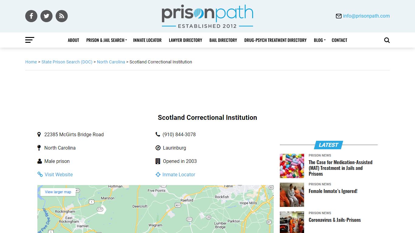 Scotland Correctional Institution - Prison Inmate Search ...