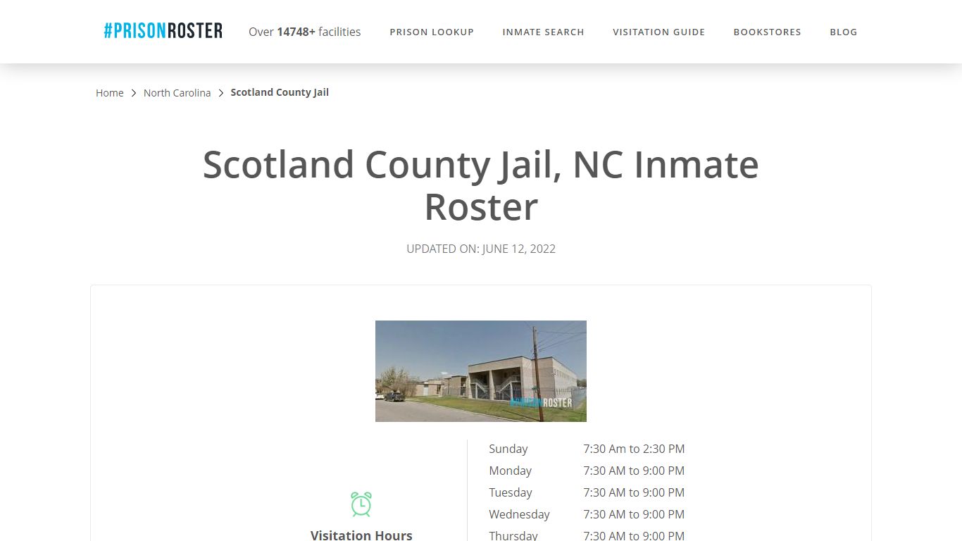 Scotland County Jail, NC Inmate Roster